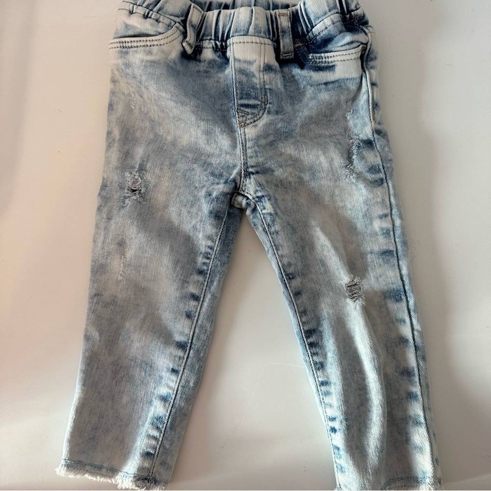 GAP Toddler Jeans | Light Blue Distressed Stretch Jegging Ankle | Baby Girl